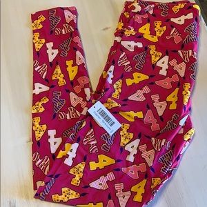 BNWT LuLaRoe TC 4th Birthday Leggings